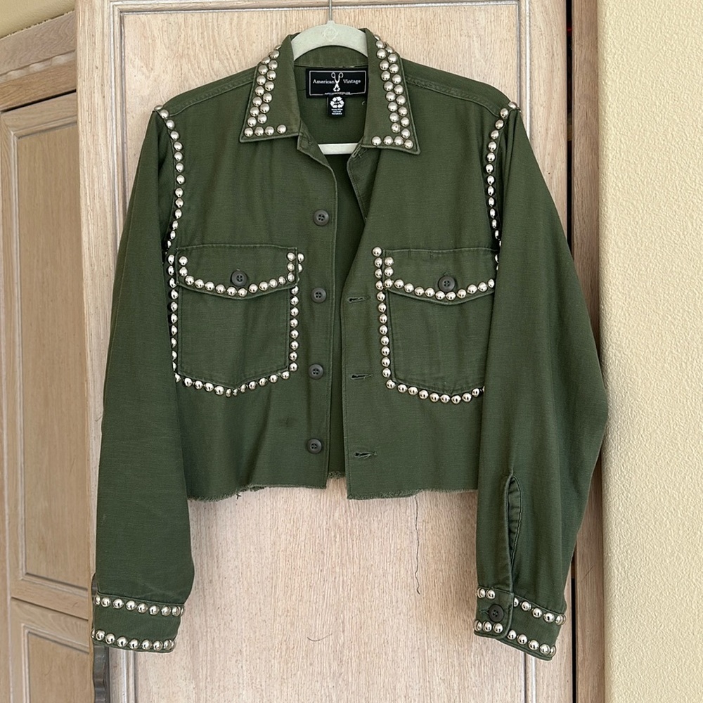 American Vintage Green Studded Jacket